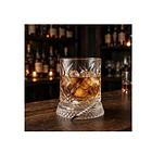 Vaso De Vidrio Con Diseño De Rombos Para Whisky 360grados 3