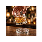 Vaso De Vidrio Con Diseño De Rombos Para Whisky 360grados 4
