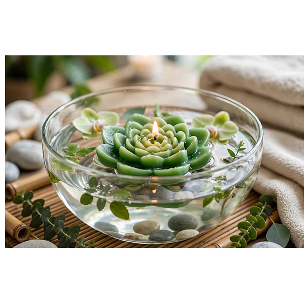 Vela Decorativa Diseño Flor De Loto 8