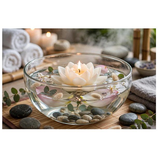Vela Decorativa Diseño Flor De Loto 10