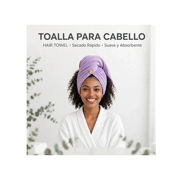 Toalla Turbante Para Secar Pelo Y Cabello 5