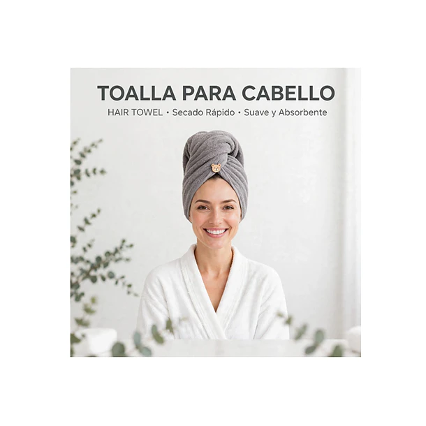 Toalla Turbante Para Secar Pelo Y Cabello 2