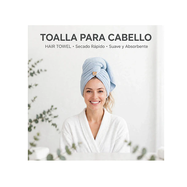 Toalla Turbante Para Secar Pelo Y Cabello 2