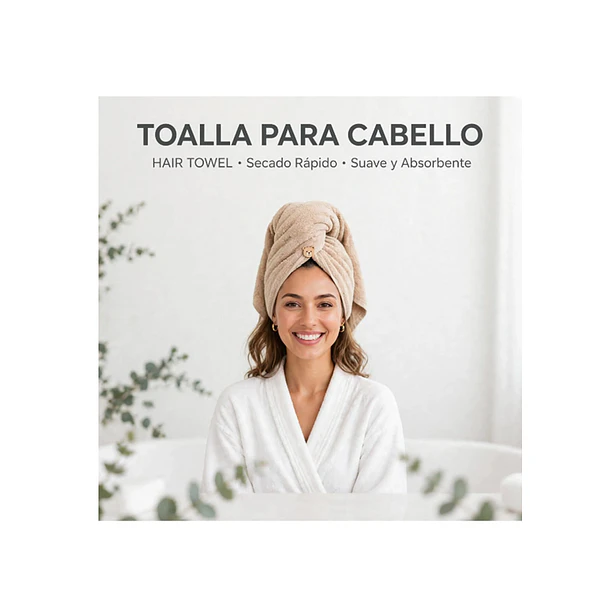 Toalla Turbante Para Secar Pelo Y Cabello 3