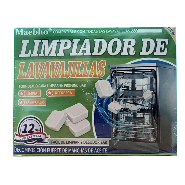 Limpiador De Lavavajillas 12 Tabletas - Elimina Grasa Sarro 1
