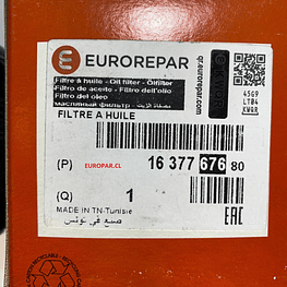 FILTRO ACEITE EUROREPAR PSA MOTORES PUMA 2.2