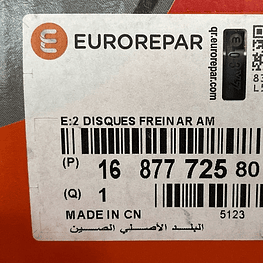 JUEGO DISCOS FRENOS TRASEROS (268/12) SOLO RETIRO O ENVIOS POR PAGAR (SEGUN VIN O CHASIS)