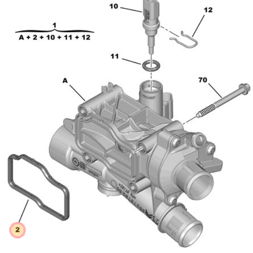 EMPAQUETADURA CAJA TERMOSTATO  MOTOR HDi 2.0