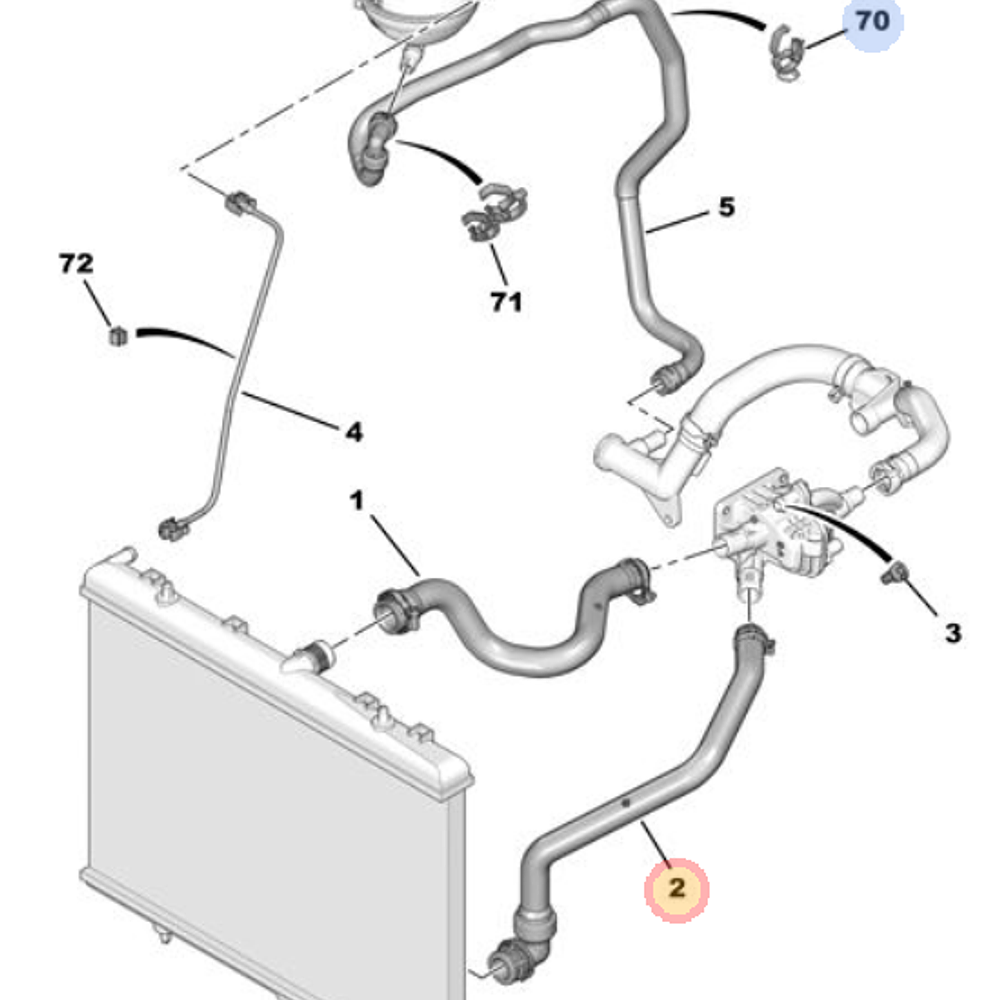 MANGUERA RADIADOR PEUGEOT EXPERT 3  1.6 INFERIOR