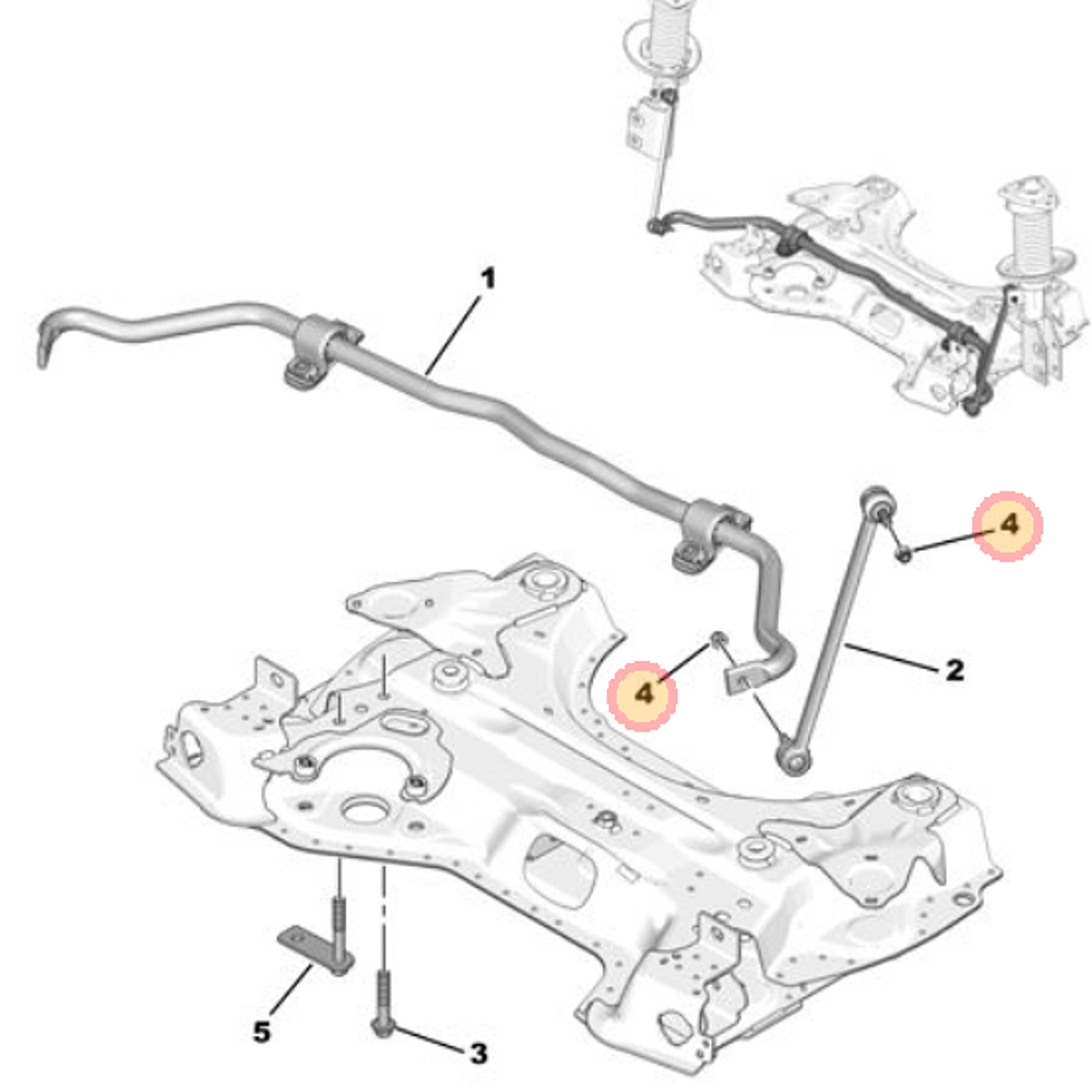 TUERCA BARRA ESTABILIZADORA (JUEGO DE 4)  (SEGUN CHASIS O VIN)