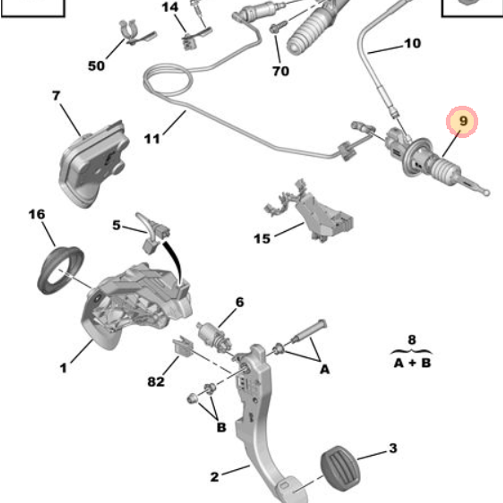CILINDRO EMISOR PEUGEOT PARTNER - BERLINGO