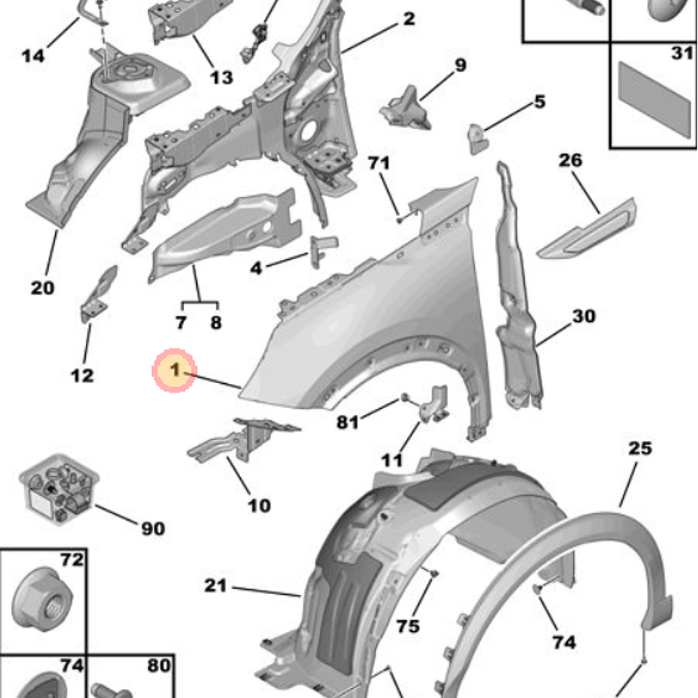 TAPABARRO  PEUGEOT 2008 DERECHO