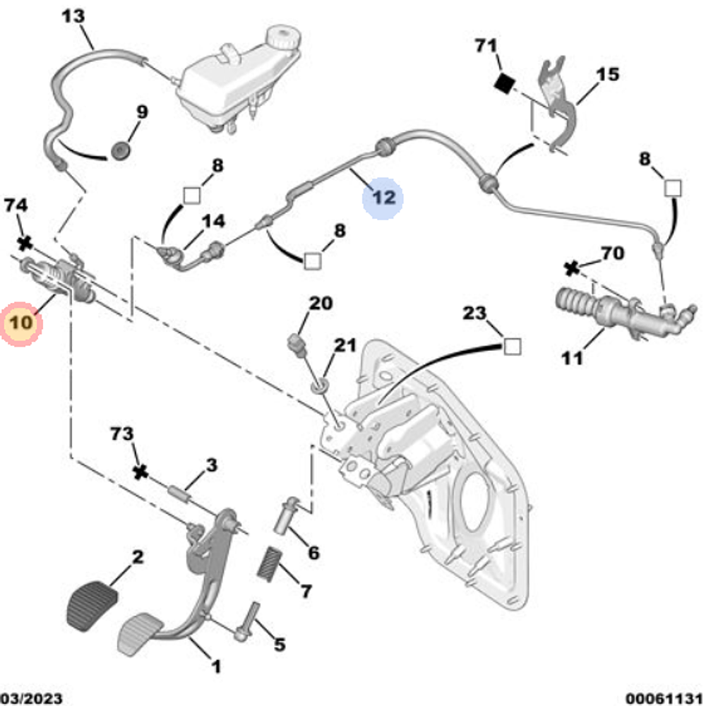 CILINDRO DE EMBRAGUE (SEGUN CHASIS O VIN)