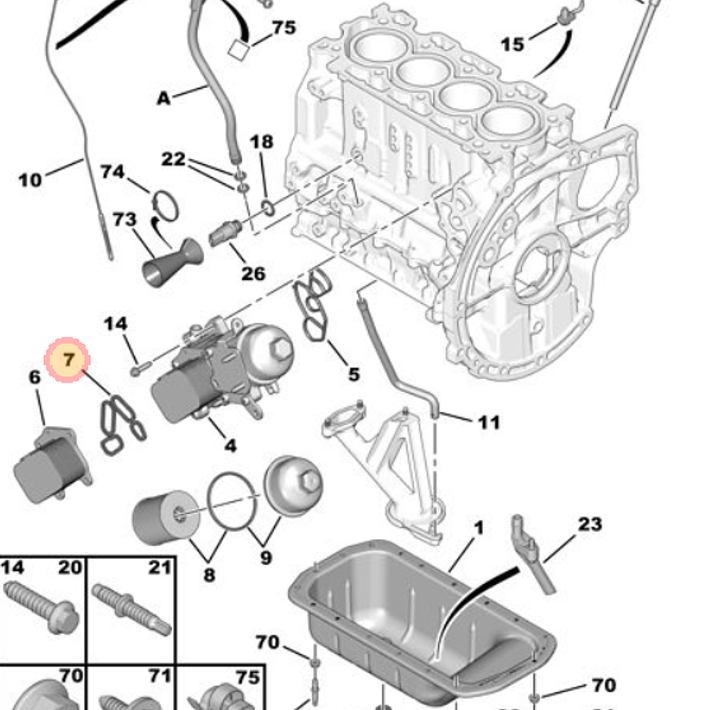 EMPAQUETADURA ENFRIADOR DE ACEITE (SEGUN CHASIS O VIN)