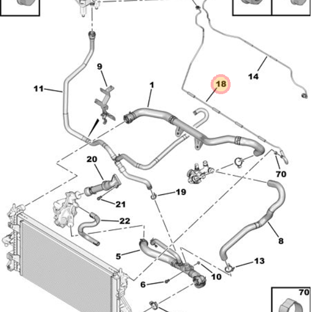 MANGUERA RADIADOR PEUGEOT BOXER DEPOSITO DE COOLANT