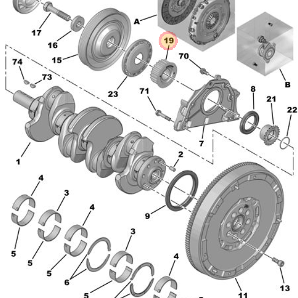 PIÑON CIGUEÑAL DISTRIBUCION HDi (OPEL-CITROEN-PEUGEOT)