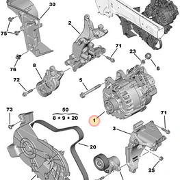 ALTERNADOR PEUGEOT 308 T9 HDi1.6 6 MARCHAS