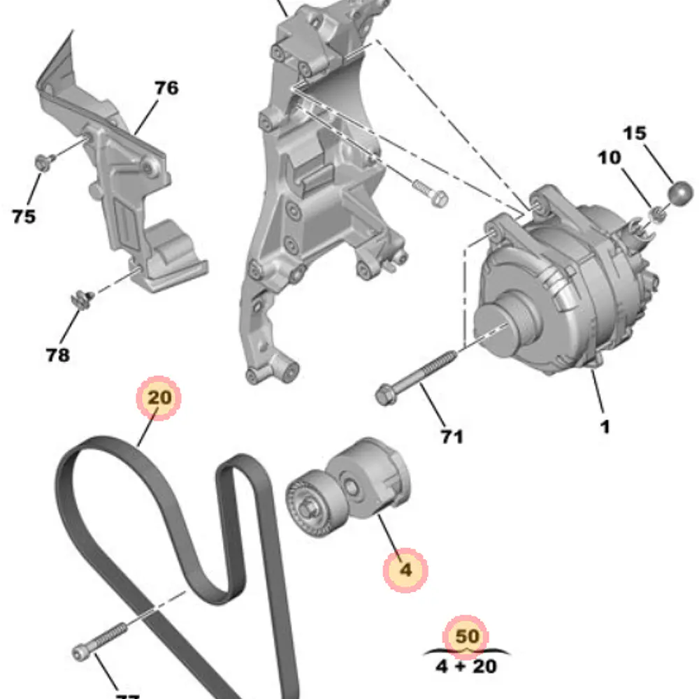 ALTERNADOR KIT ACCESORIOS HDI 2.0