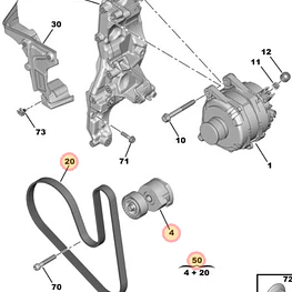  KIT ACCESORIOS ALTERNADOR HDi 2.0 (OPEL-CITROEN-PEUGEOT)