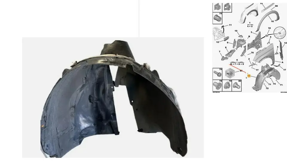 GUARDAFANGO DELANTERO IZQUIERDA PARA PEUGEOT 3008 Y 5008 1