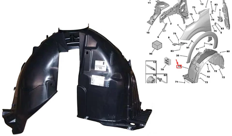 GUARDAFANGO DELANTERO IZQUIERDA PARA PEUGEOT 208 - PHIRA