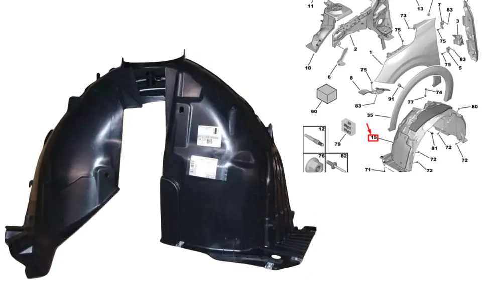 GUARDAFANGO DELANTERO IZQUIERDA PARA PEUGEOT 208 - PHIRA 1