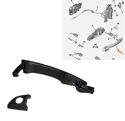 MANILLA PUERTA EXTERIOR DELANTERA IZQUIERDA PARA PEUGEOT PARTNER - ORIGINAL