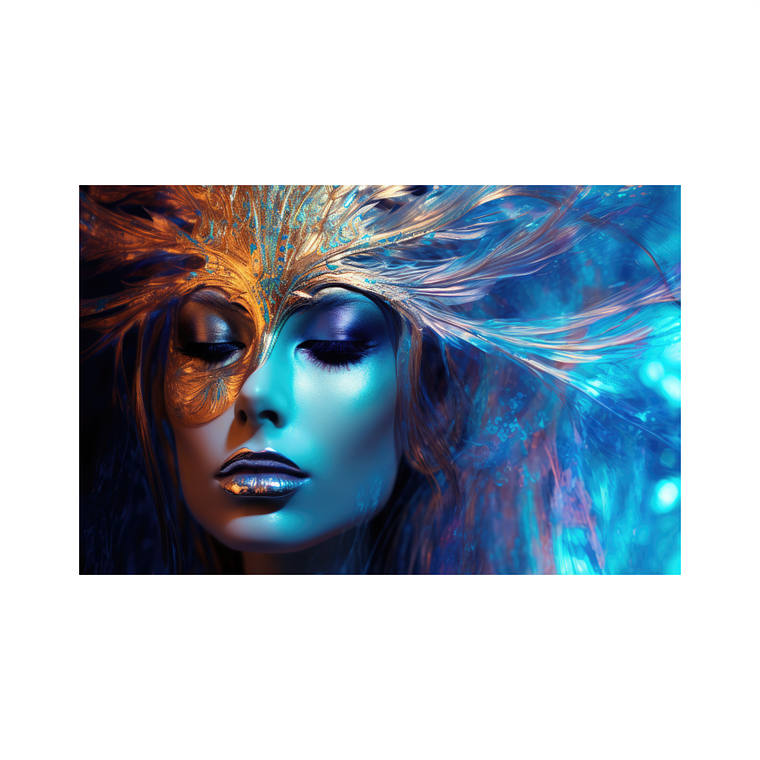 Quadro Decorativo Abstrato Mulher Azul 2