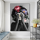 Quadro Decorativo Mulher Black Afro Flores - Thumbnail 1