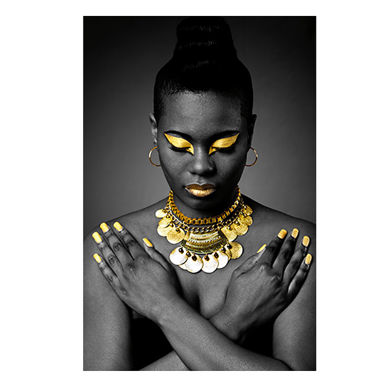 Quadro Decorativo Mulher Black and Gold 2