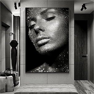 Quadro Decorativo Mulher Luzes Brilho