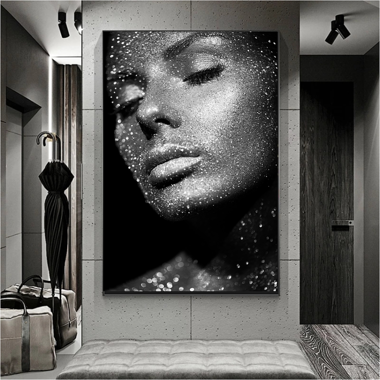Quadro Decorativo Mulher Luzes Brilho 1