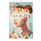 Quadro Decorativo Mulher Flores Azul e Coral - Thumbnail 2