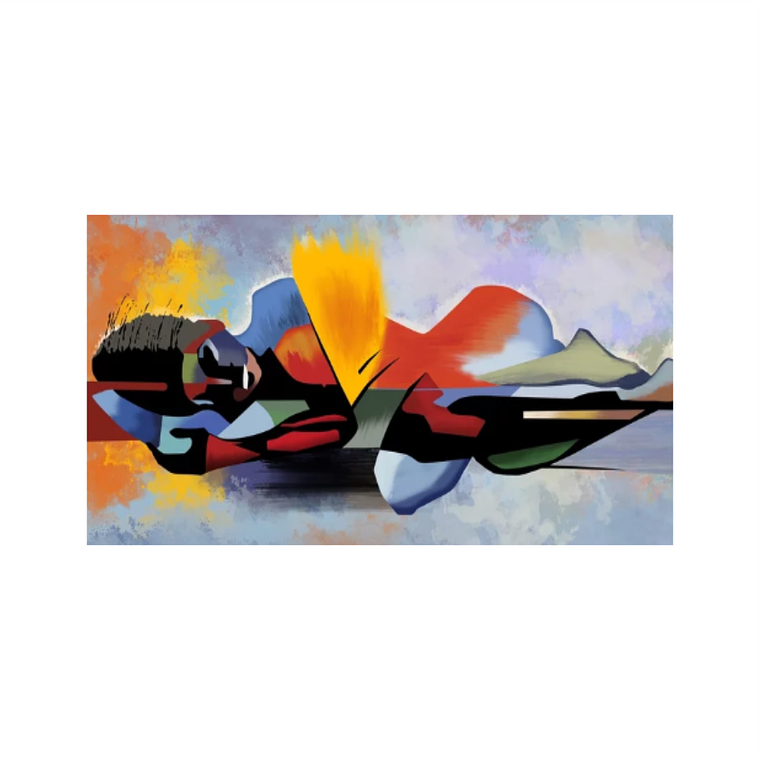 Quadro Decorativo Mulher Abstrato Cores 2