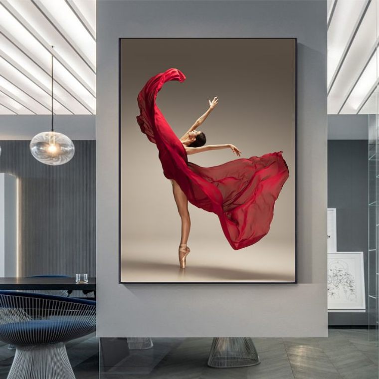 Quadro Decorativo Mulher Bailarina Vermelho 1