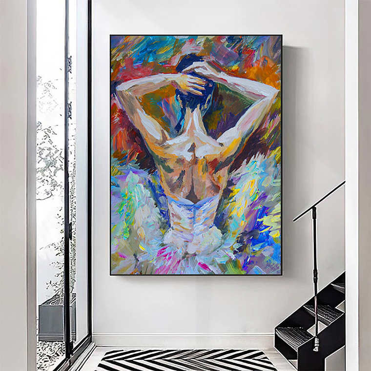 Quadro Decorativo Mulher Bailarina Cores 1
