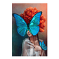 Quadro Decorativo Mulher Borboleta Blue - Thumbnail 2