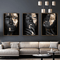 Quadro Decorativo Mulher Black and Gold Faces Kit com 3 quadros - Thumbnail 1