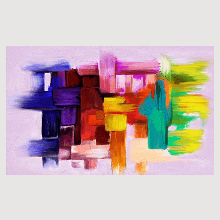 Quadro Decorativo Abstrato Colorido Pinceladas 2