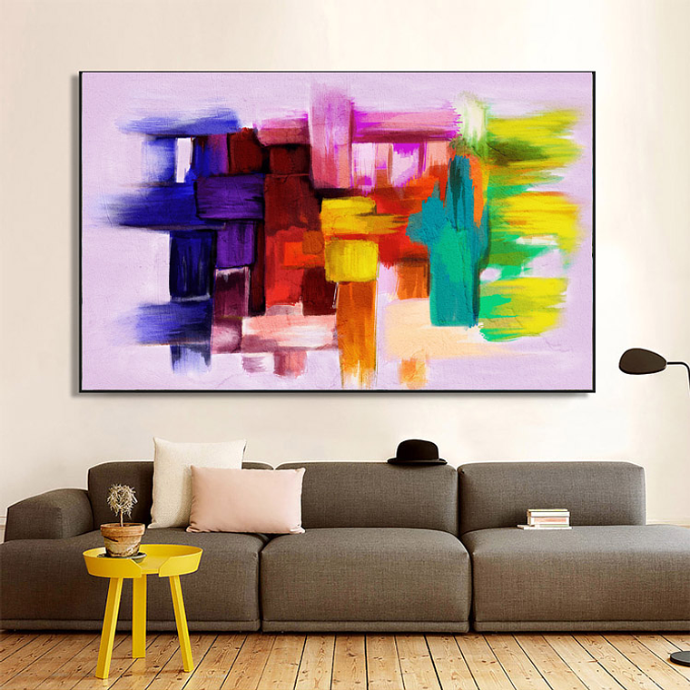 Quadro Decorativo Abstrato Colorido Pinceladas 1