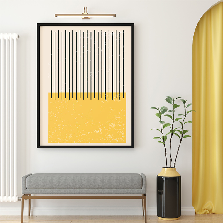 Quadro Decorativo Abstrato Minimalista Amarelo 1