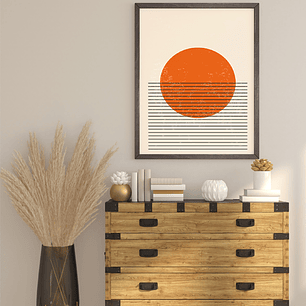 Quadro Decorativo Abstrato Minimalista Laranja