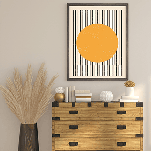 Quadro Decorativo Abstrato Minimalista Amarelo II