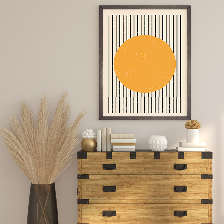 Quadro Decorativo Abstrato Minimalista Amarelo II 1