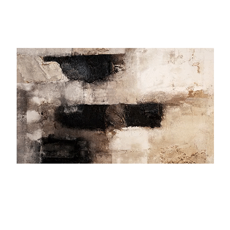 Quadro Decorativo Abstrato Nude e Preto  2