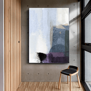 Quadro Decorativo Abstrato Pinceladas Azuis II