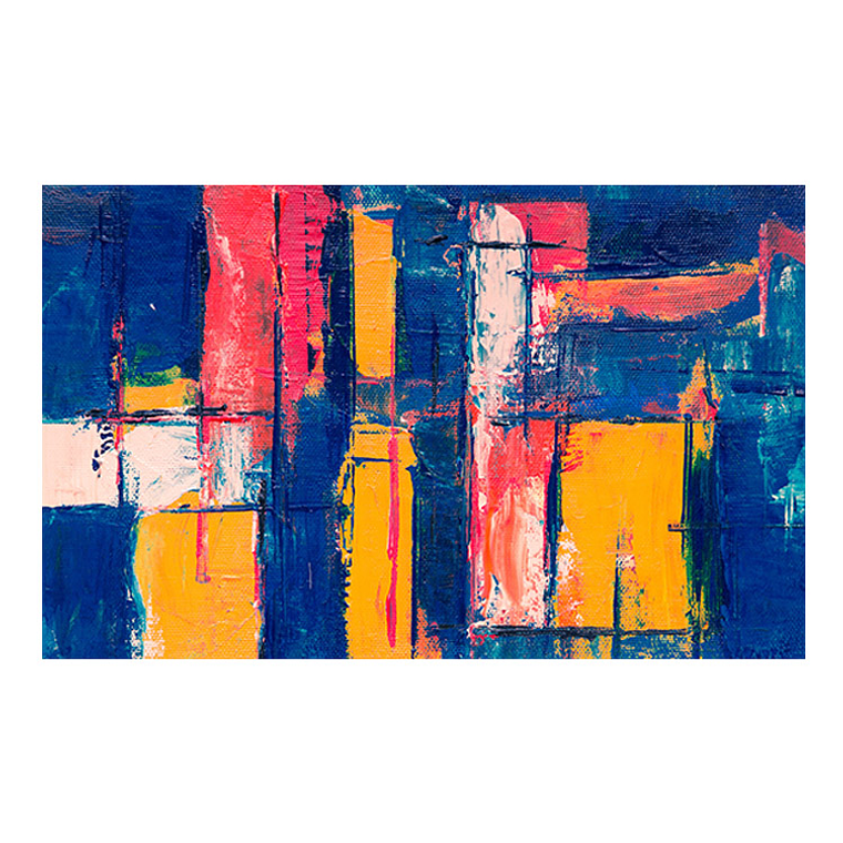 Quadro Decorativo Abstrato Colorido Tons Azul 2