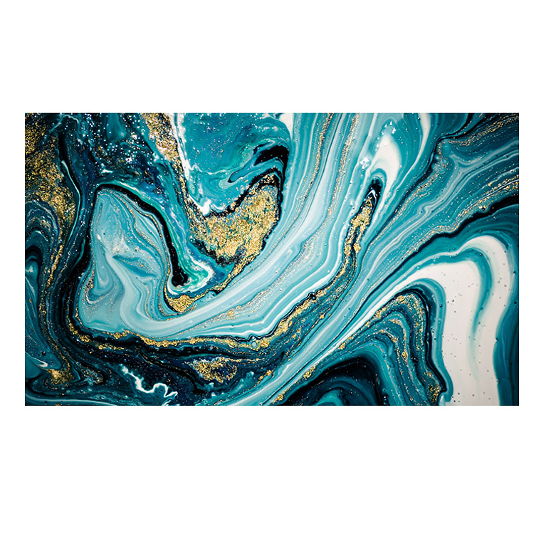 Quadro Decorativo Abstrato Tons Azul e Preto 2