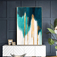 Quadro Decorativo Abstrato Azul Tiffany Gold - Thumbnail 1