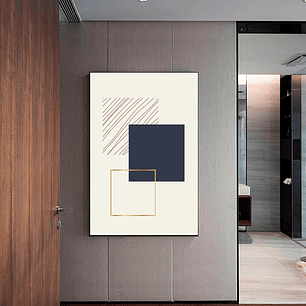 Quadro Decorativo Abstrato Azul e Rose II